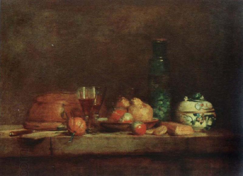Jean Baptiste Simeon Chardin still life with bottle of olives China oil painting art